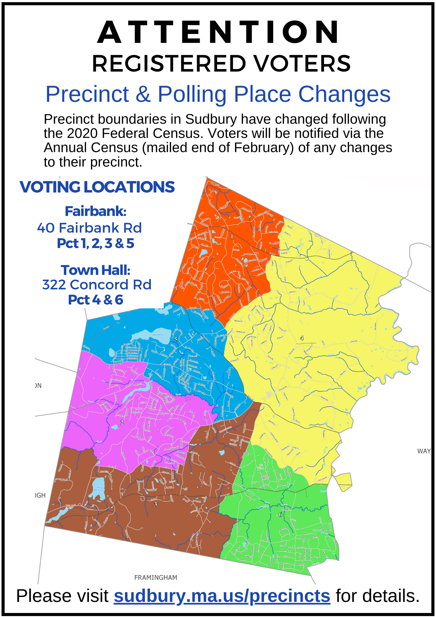 Sudbury 2022 Update Precincts 1,2,3,4,5,6 » Town Clerk
