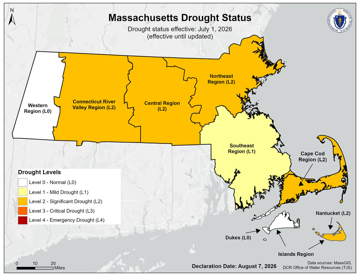 Drought Status Map July 1, 2026
