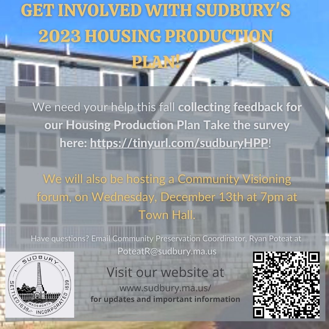 Get Involved With Sudbury’s 2023 Housing Production Plan » Sudbury